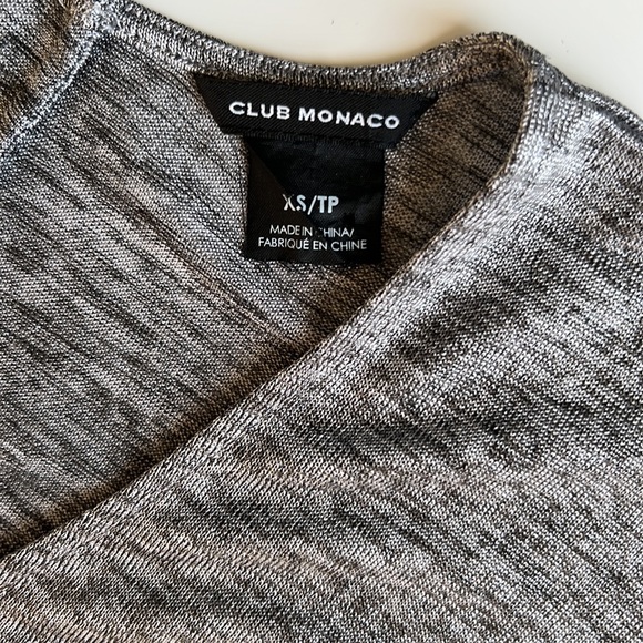 Club Monaco V-Neck Silver top - Picture 3 of 8